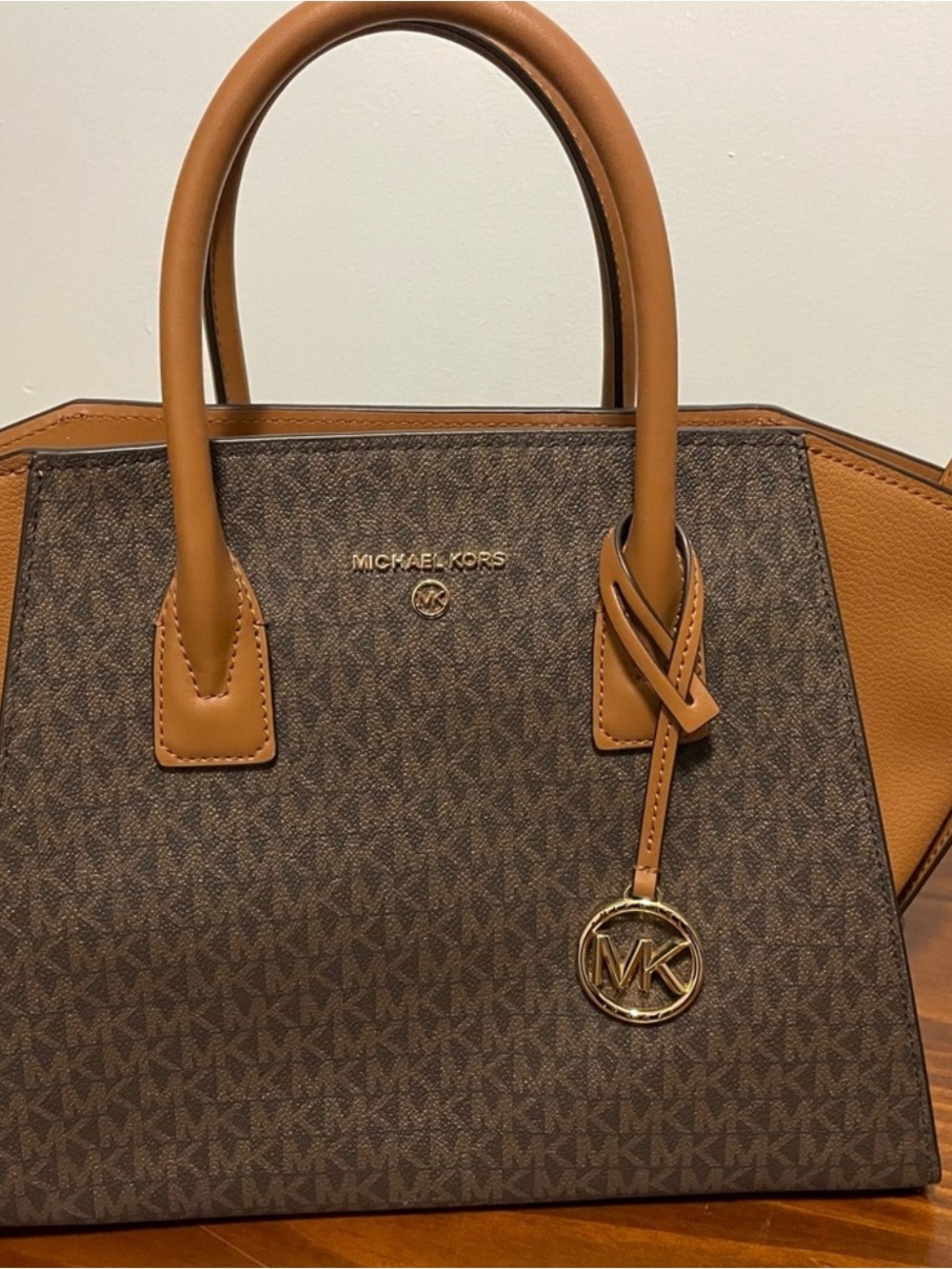 Michael Kors Brown and Tan Signature Satchel